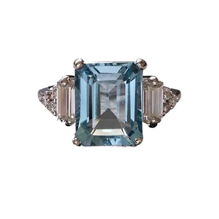 925 Sterling Silver Diamond Ring Romantic Women Engagement Wedding Festival Ring