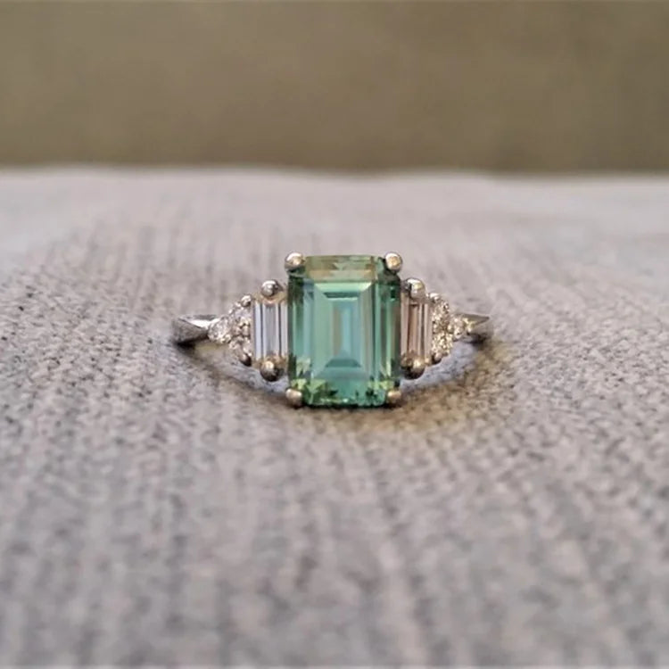 925 Sterling Silver Diamond Ring Romantic Women Engagement Wedding Festival Ring