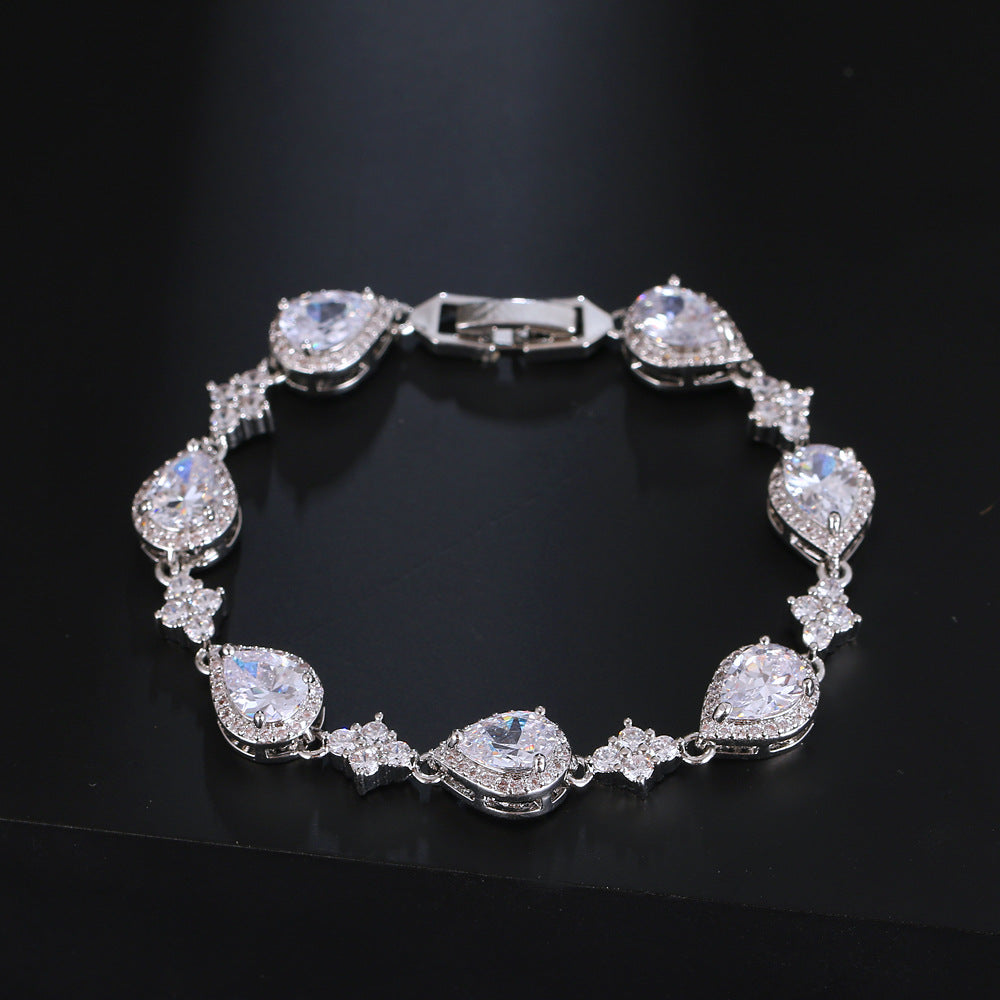 Drop Shape Zircon Bracelet Women's Jewelry
