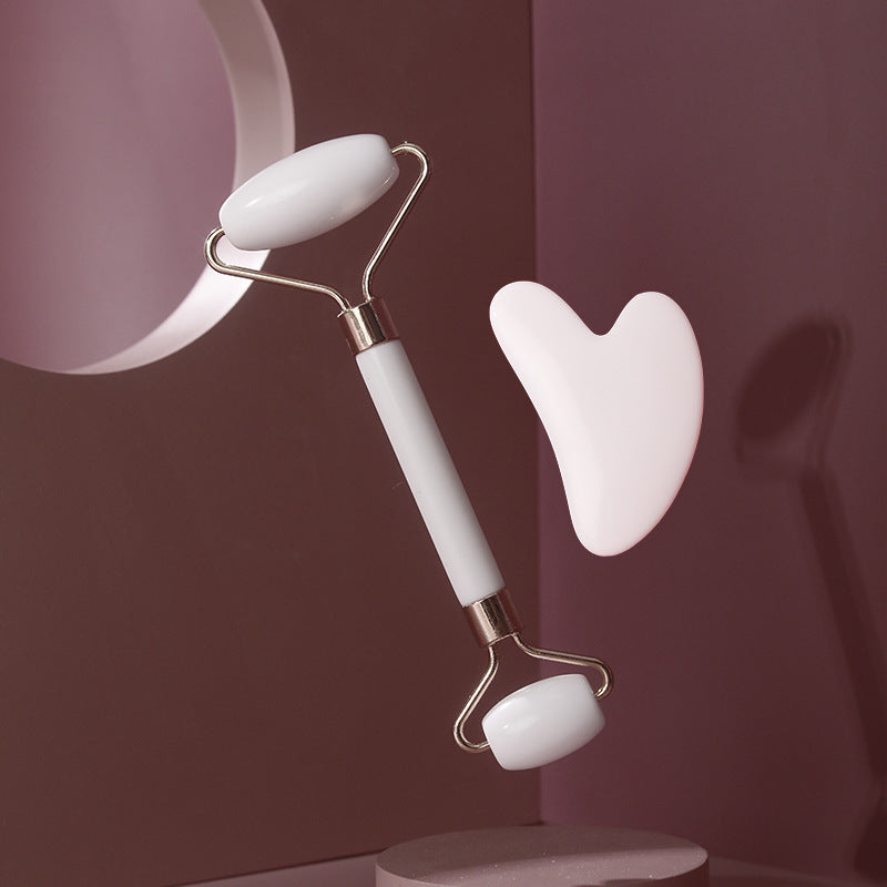 Double Head Jade Facial Roller and Gua Sha Massage Tool