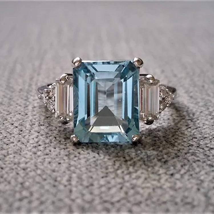 925 Sterling Silver Diamond Ring Romantic Women Engagement Wedding Festival Ring