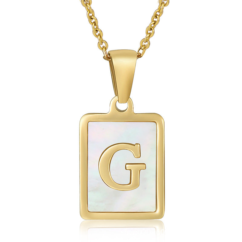 stainless steel three-dimensional shell letter necklace