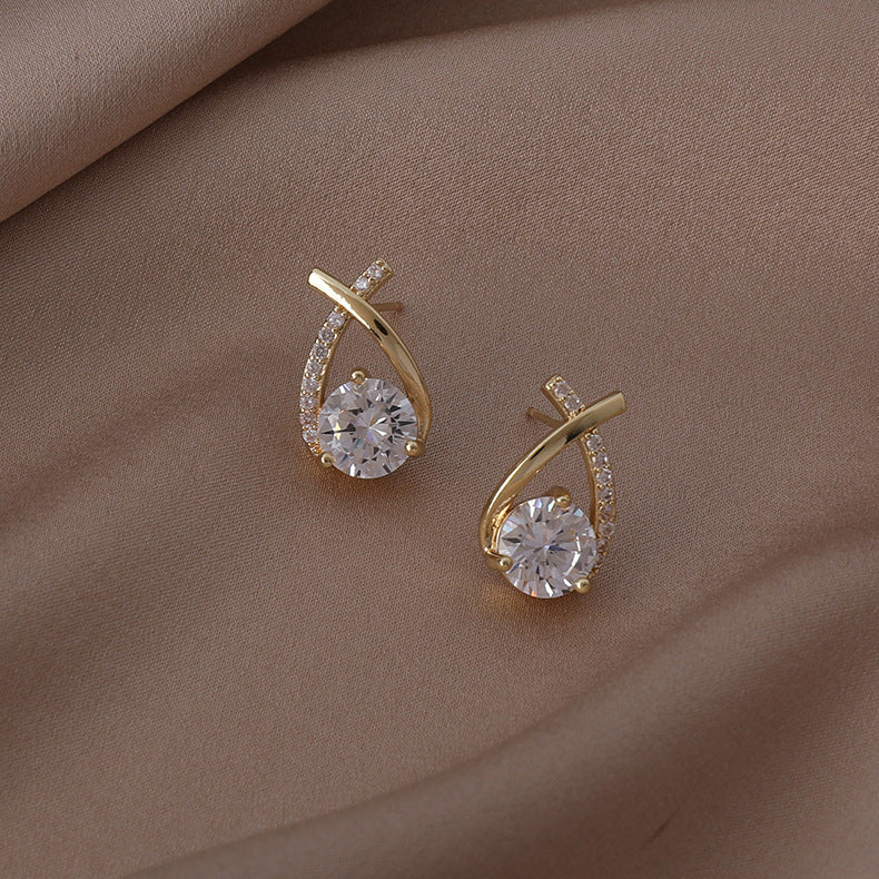 Elegant Cross Zircon Earrings