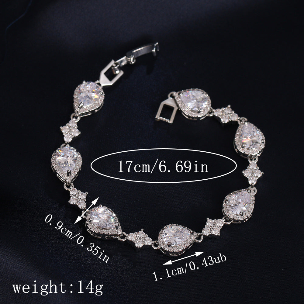 Drop Shape Zircon Bracelet Women's Jewelry