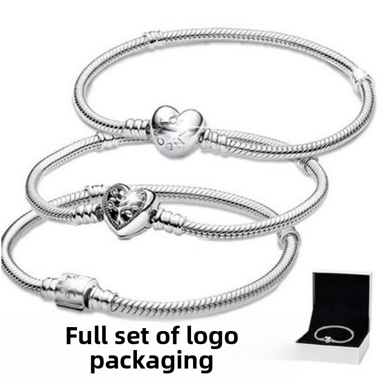 Pandora Style Snake Bone Chain Bracelet